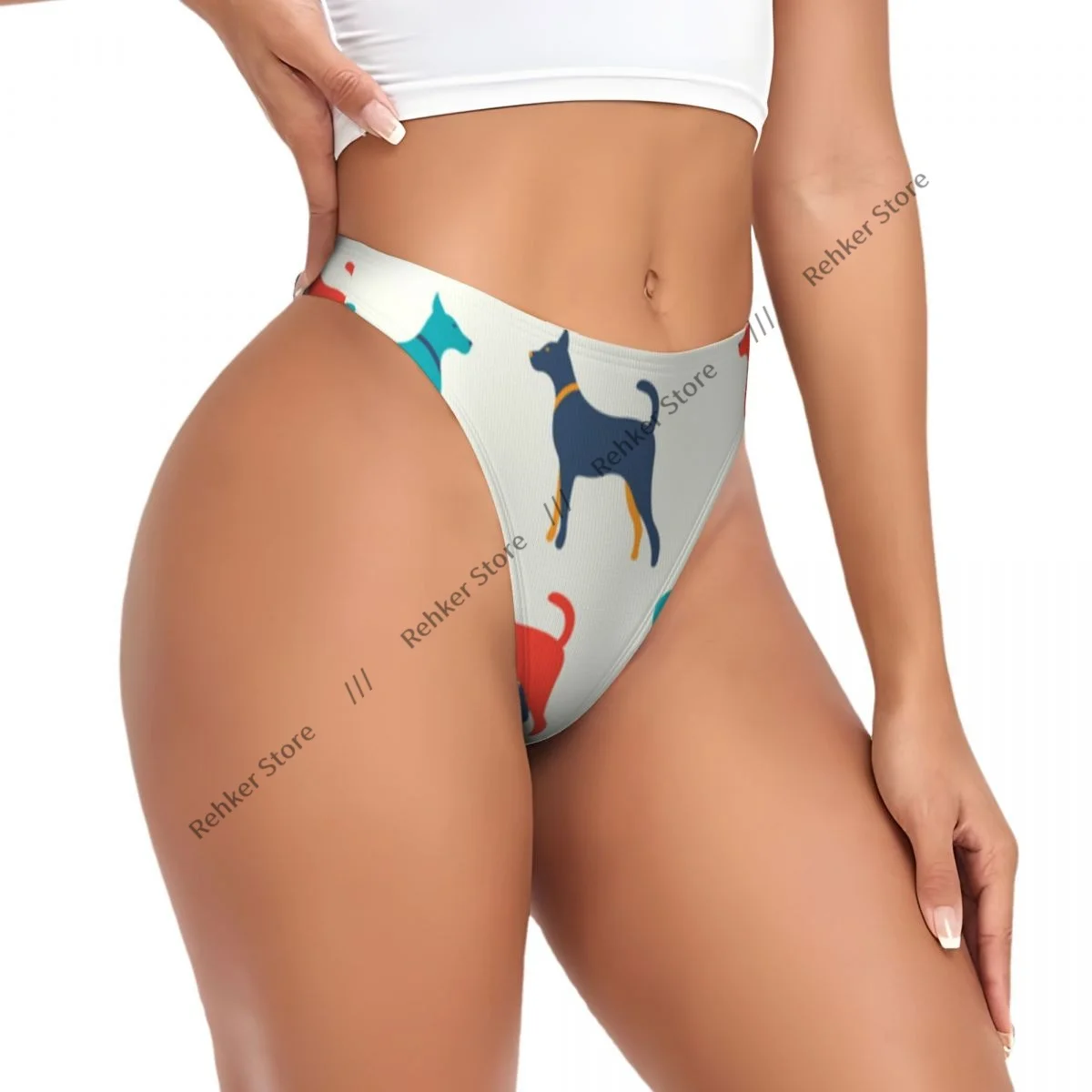 

Сексуальные стринги, женские трусики, современные красочные контуры домашних животных в стиле ретро, нижнее белье с принтом, нижнее белье танга