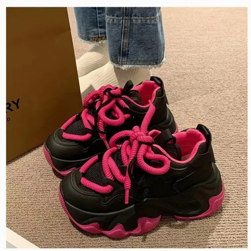 Dad's Shoes, Women's 2026 New Autumn Thick Soled Sponge Shoes, Height Increasing Sports Shoes, Spring Casual Running Shoes