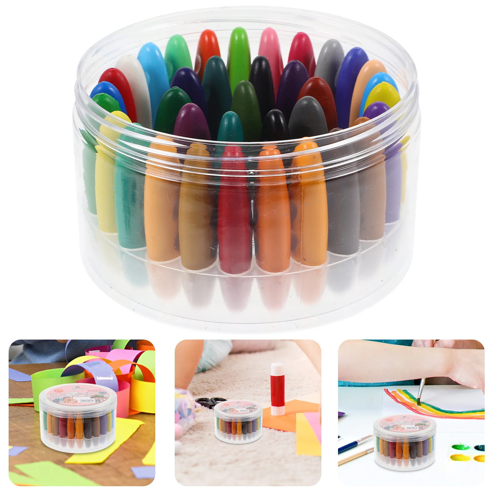 

36pcs Water Washable Crayons Dot Grooved Grip Easy Clean Kids Painting Tools Toddler Drawing Supplies Small Handheld Colored