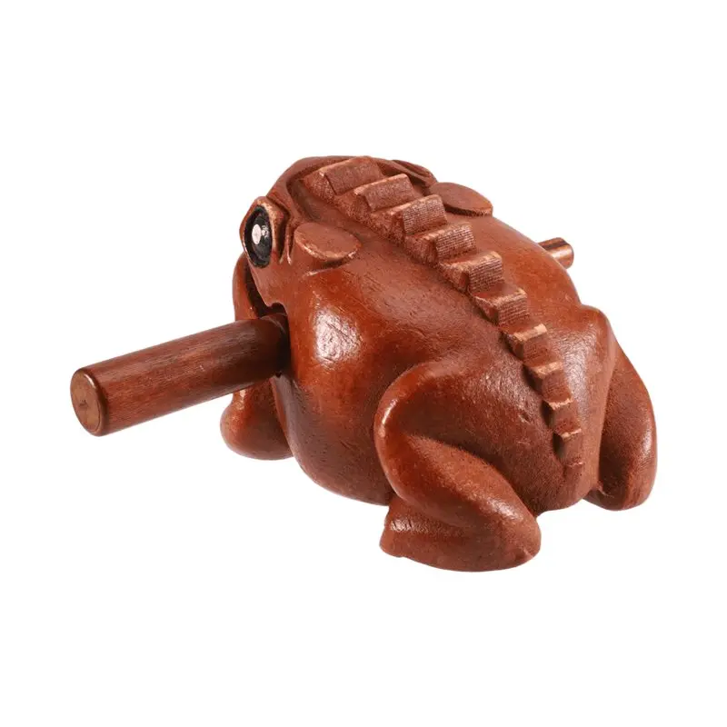 A64T-Frog Rasp,Small Instrument Wood Block Musical Wooden Percussion Noise Maker, Cool Music Gift Idea