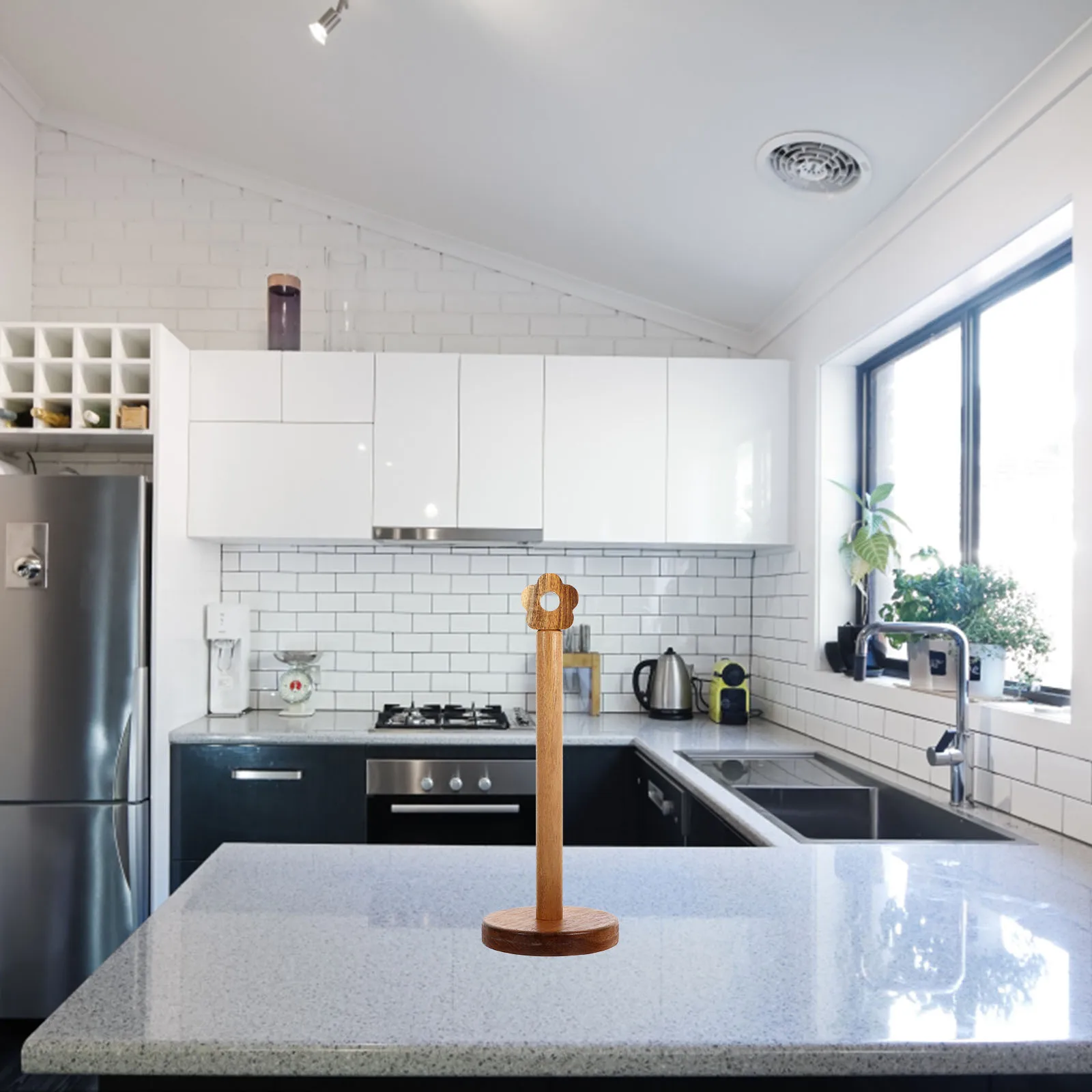 

Wooden Paper Holder Countertop Kitchen Roll St Rack ganizers Tissue Storage Box Home Collecting Paper Towel Holder Countertop