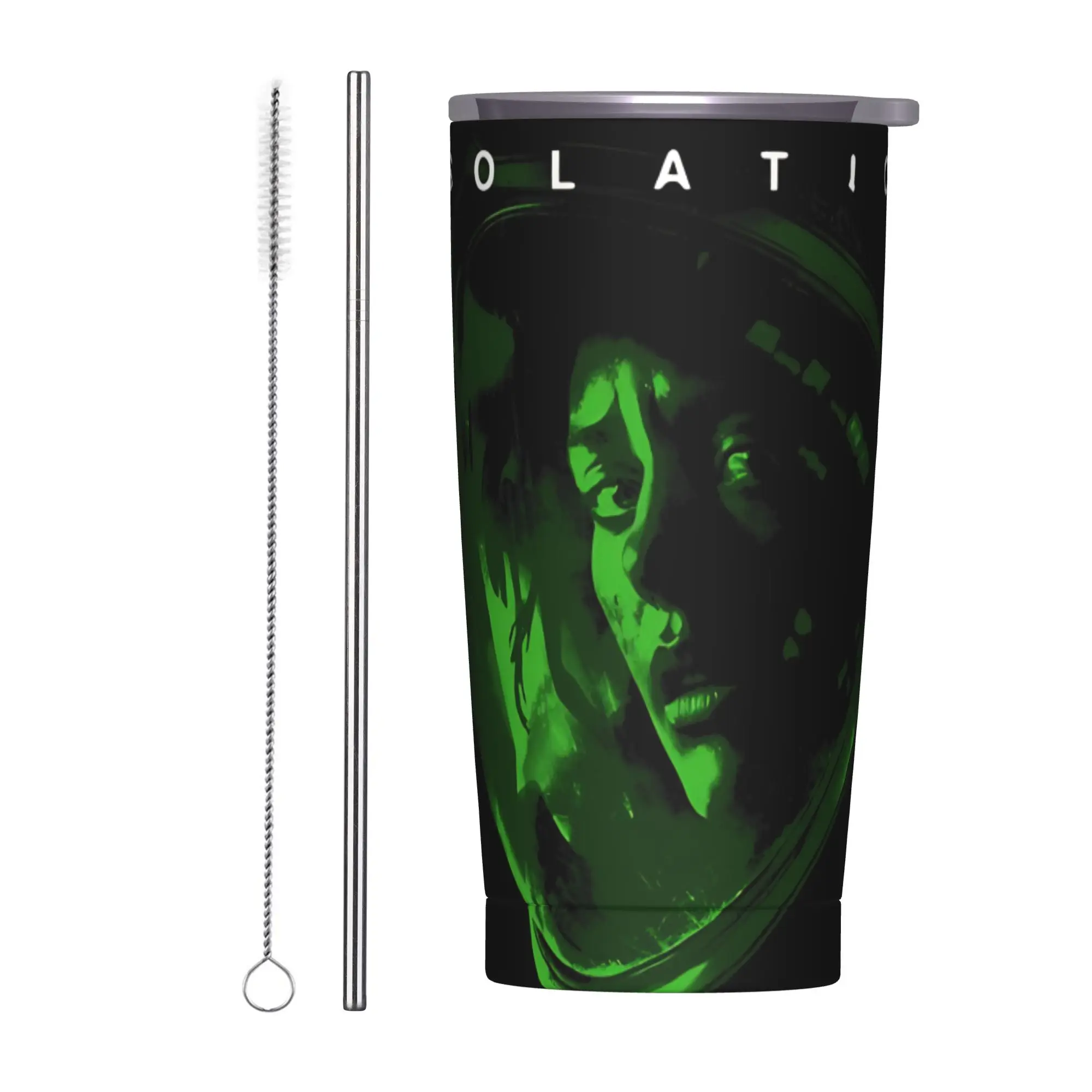 Stainless Steel Tumbler Horror Isolation Game Alien Coffee Mug  Portable Hot Drinks Travel Car Mugs