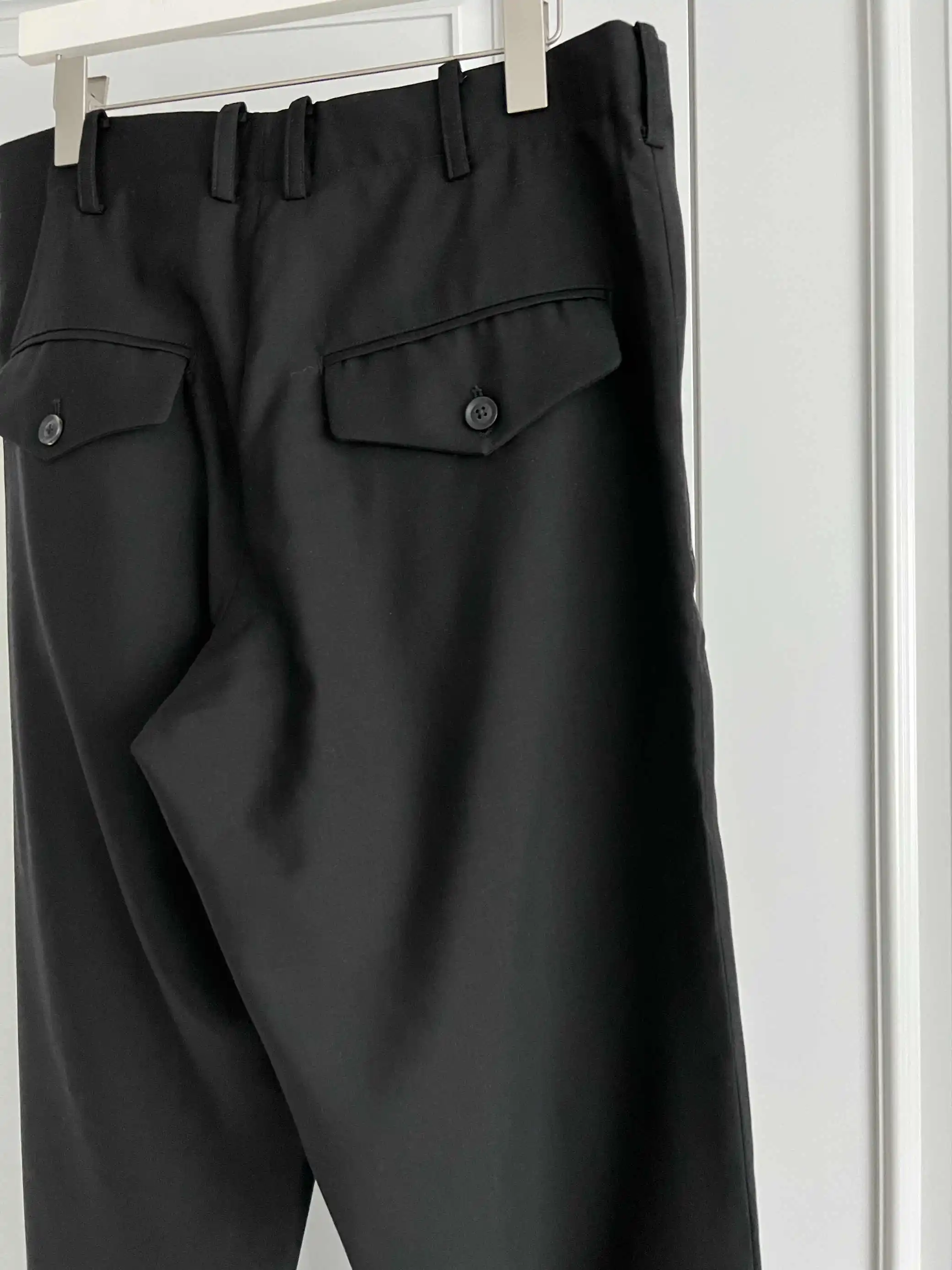 TOP-YAMAMOTO pantaloni da uomo neri con cerniera dal design originale, pantaloni skinny firmati originali