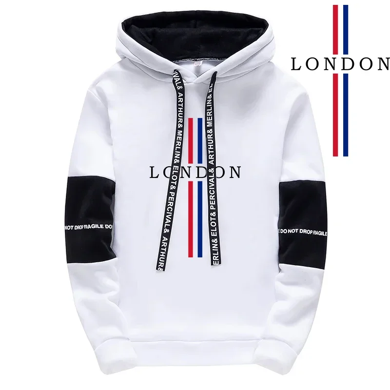 

London Fashion Men's Hoodie Sweatpants High Quality Hooded Long Sleeve Pullover Male All Season Daily Causal Sport Sweatshirts