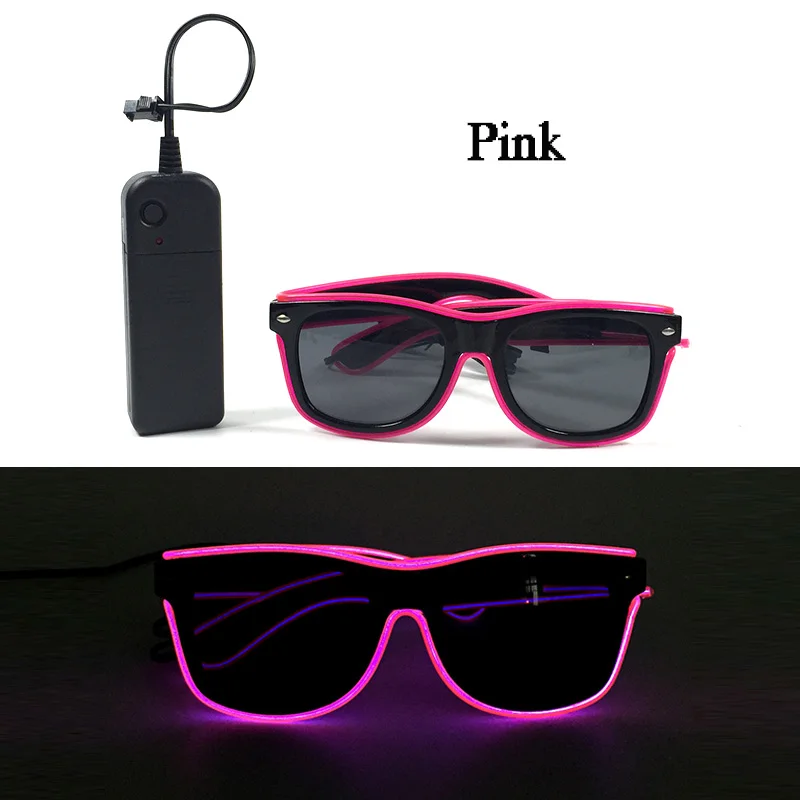 Modische Leuchtende Dekorative Brillen Neon-Licht-Dekoration LED-Sonnenbrille für Nachtclub DJ Tanz Musik Rave Kostüm Nacht – Detail 29