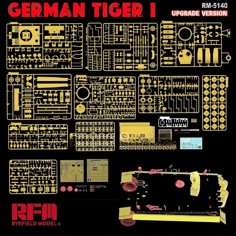 Ryefield modelo Rm-5140 1/35 Tiger I tipo inicial com soldado de resina (versão de atualização) montar kit de modelo de plástico de tanque