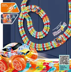 New Race Track Toy Car DIY Changeable Speed Tracks Set Electric Slot Train Rail Magic Flexible Railway Birthday Gift for Boys