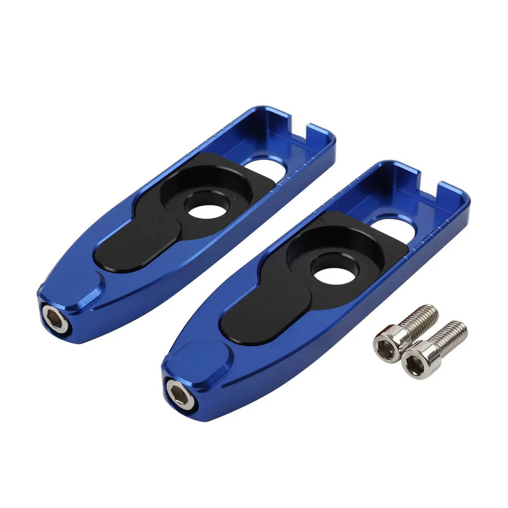 Motorbike Rear Axle Motorcycle Axle Swingarm Catena Spool Chain Adjuster Tensioner Tool 1pair For Yamaha R15 19+ Aluminum Blue