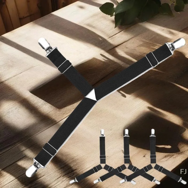 [YU]Bed Sheet Holder Adjustable Elastic 12 Clips Fixed Holder Mattress  Fasteners Cover Blankets Grippers Fixing Non-Slip Strap