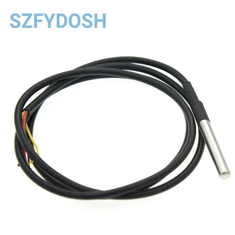 DS18B20 Stainless Steel Package 1/2/3/5Meter 100/200/300/500CM Waterproof 18b20 Cable Probe Temperature Sensor