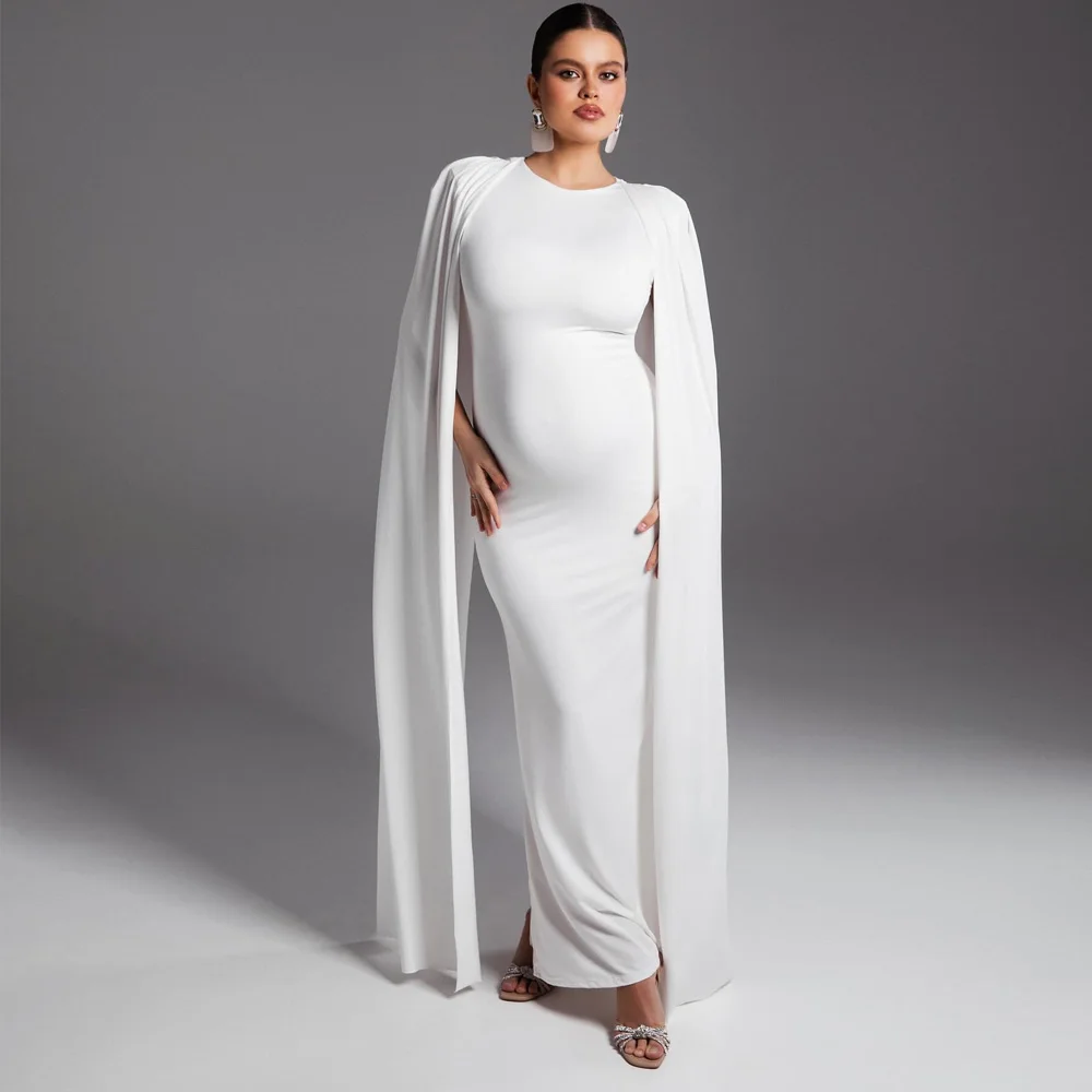 Solid Color Elegant Slim Fit Maternity Dress Elastic Fabric Evening Gown For Pregnant Women Photography Dress For Women