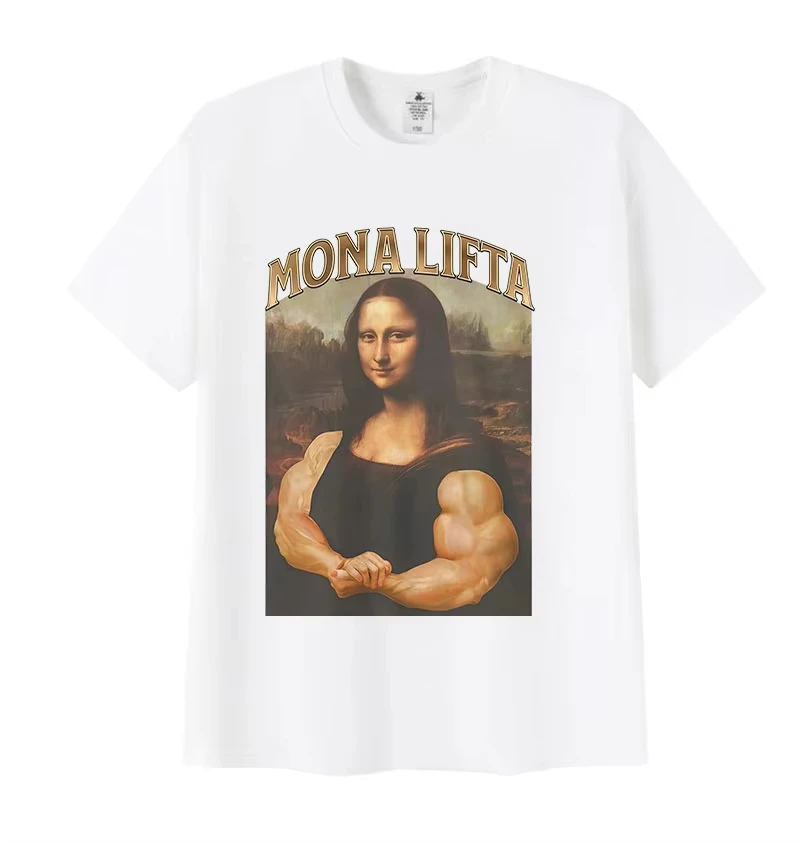 Mona Lifta Funny Gym Graphic T Shirt Men Women Vintage High Quality Fashion T-shirt Casual 100% Cotton Short Sleeve Tshirts Tops