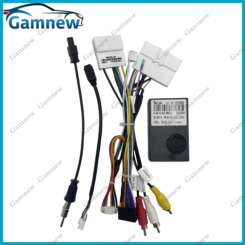 Car 16pin Wiring Harness Adapter Canbus Box Decoder Android Radio Power Cable For MITSUBISHI Outlander Triton LC200 2023-2024