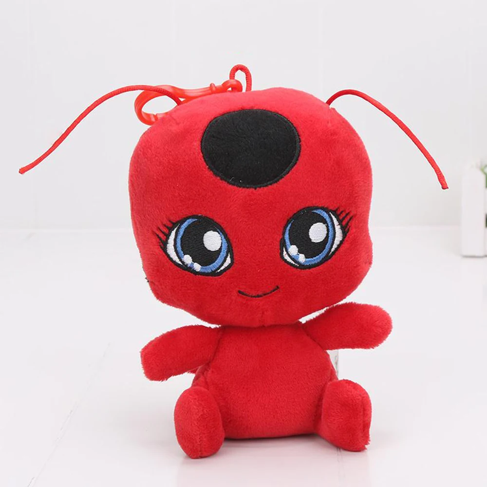 Ladybug Girl Black Cat Red Ladybug Pendant Red Clothed Man Black Clothed Man Character Doll Plush Toy Birthday Gift Accessories