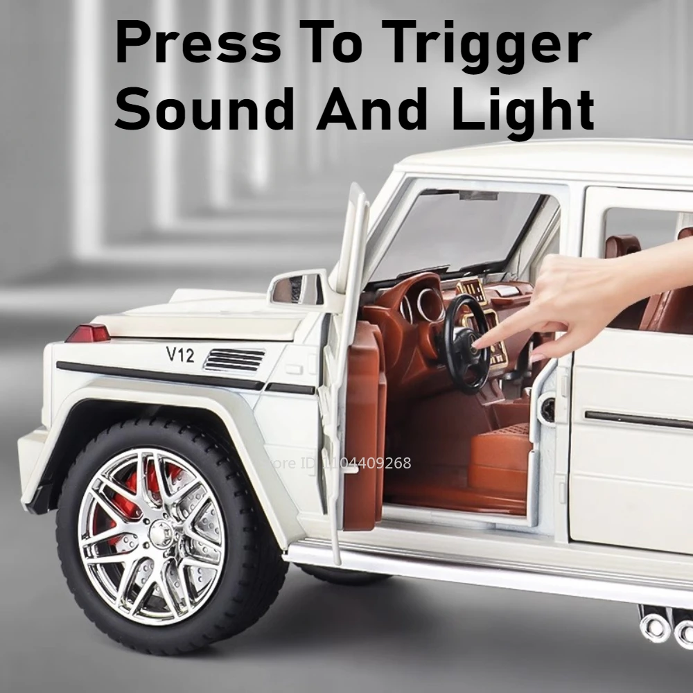 Modèle de voiture jouet G63 GLE350, en alliage moulé sous pression, portes à tirer ouvertes, modèles de lumière sonore, jouets de véhicule pour garçons, cadeaux d'anniversaire, 1:24