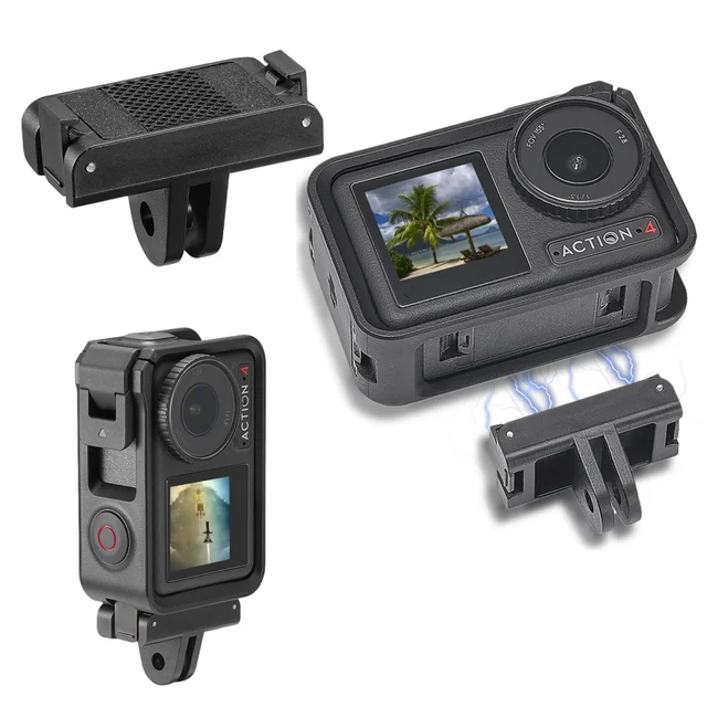 Magnetyczny adapter z dwoma pazurami 1/4 gwint do DJI Action 4 3 Uniwersalny port do DJI Action 4 /DJI Action 3 Akcesoria do kamery