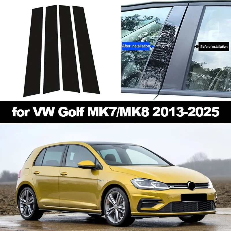 

Для VW Golf MK7/MK8 2013-2025: Декоративные наклейки на дверные и оконные колонны (BC-стойки), наклейки для украшения средней стойки, автомобильные аксессуары.