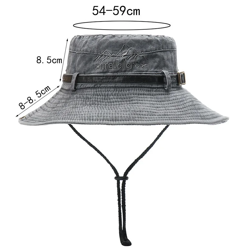 CAMOLAND Cotton Bucket Hat For Women Men Wide Brim Hiking Fishing Caps Female Summer UV Protection Sun Hat Outdoor Beach Cap