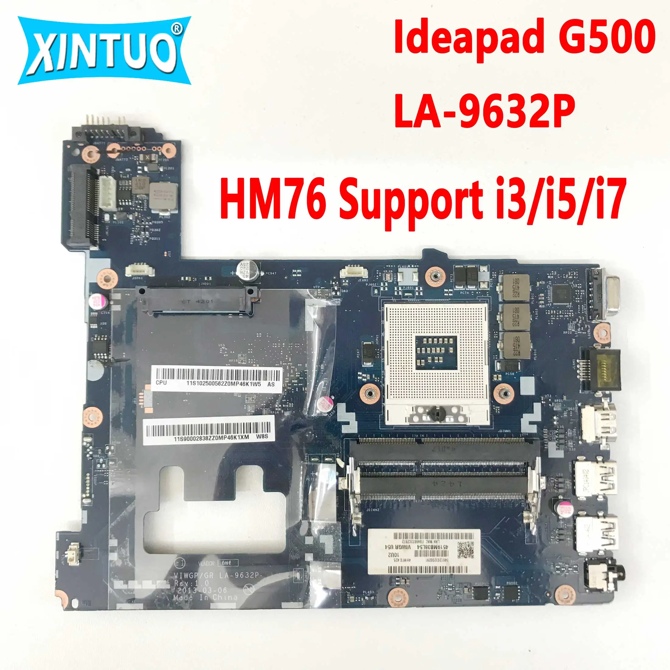 

FRU:90002834 90002838 motherboard for Lenovo Ideapad G500 laptop motherboard LA-9632P HM76 support i3/i5/i7 CPU100% test work