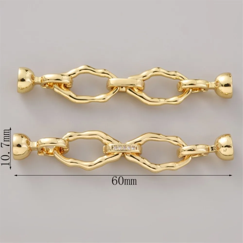 1Piece 18k Gold-plated Simple Oval Irregular Connection Buckle For DIY Bracelet Necklace Jewelry Making Material Accessories - view 5