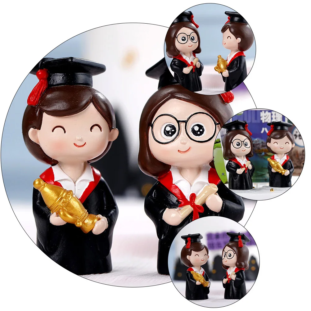 

Doctor Decoration Graduation Party Supply Dessert Table Adornment Cartoon Student Gift Resin Material Home Bedroom