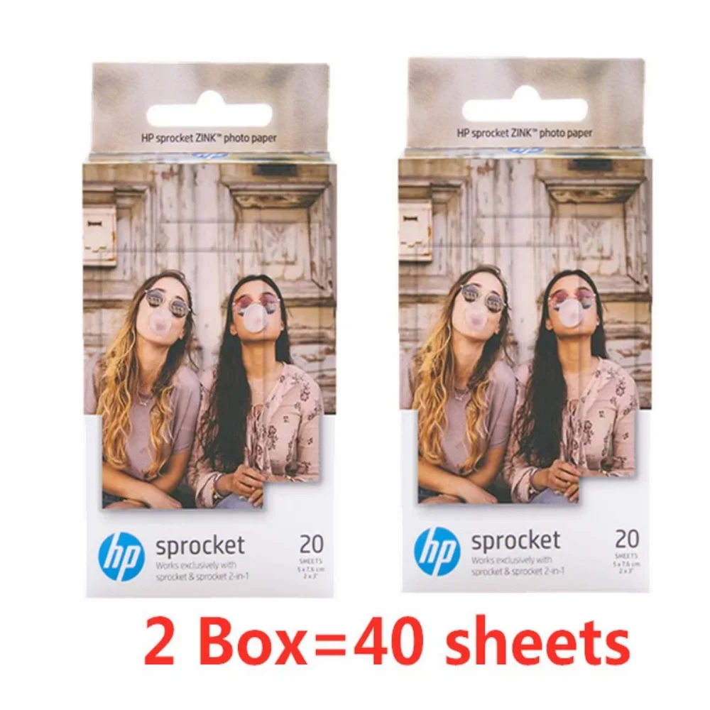 GIAUSA 6 Box (60 Sheets) for HP Sprocket Photo Paper 2x3 Mini Photographic Paper Pocket Photo Printer HP Zink Paste Photo Paper