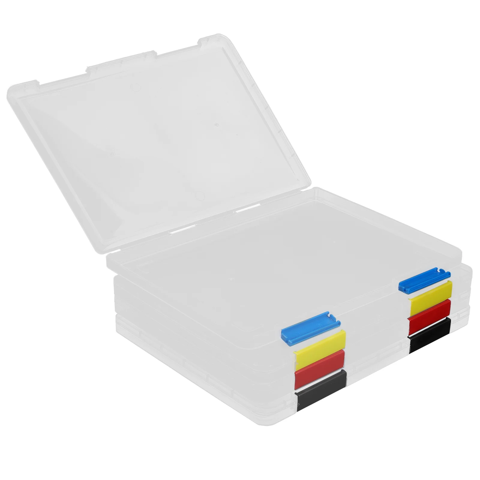 4 pezzi custodia per progetti portatile file carta organizer libri per ufficio cartelle di archiviazione protezione per riviste supporto per cassetti documenti in plastica