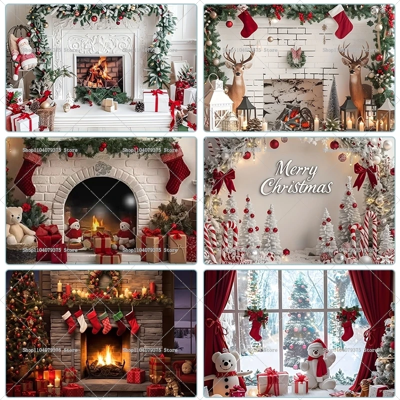 Christmas Wreath Snowman Photography Background Props Family Christmas Eve Party Decoration New Year Background Cover