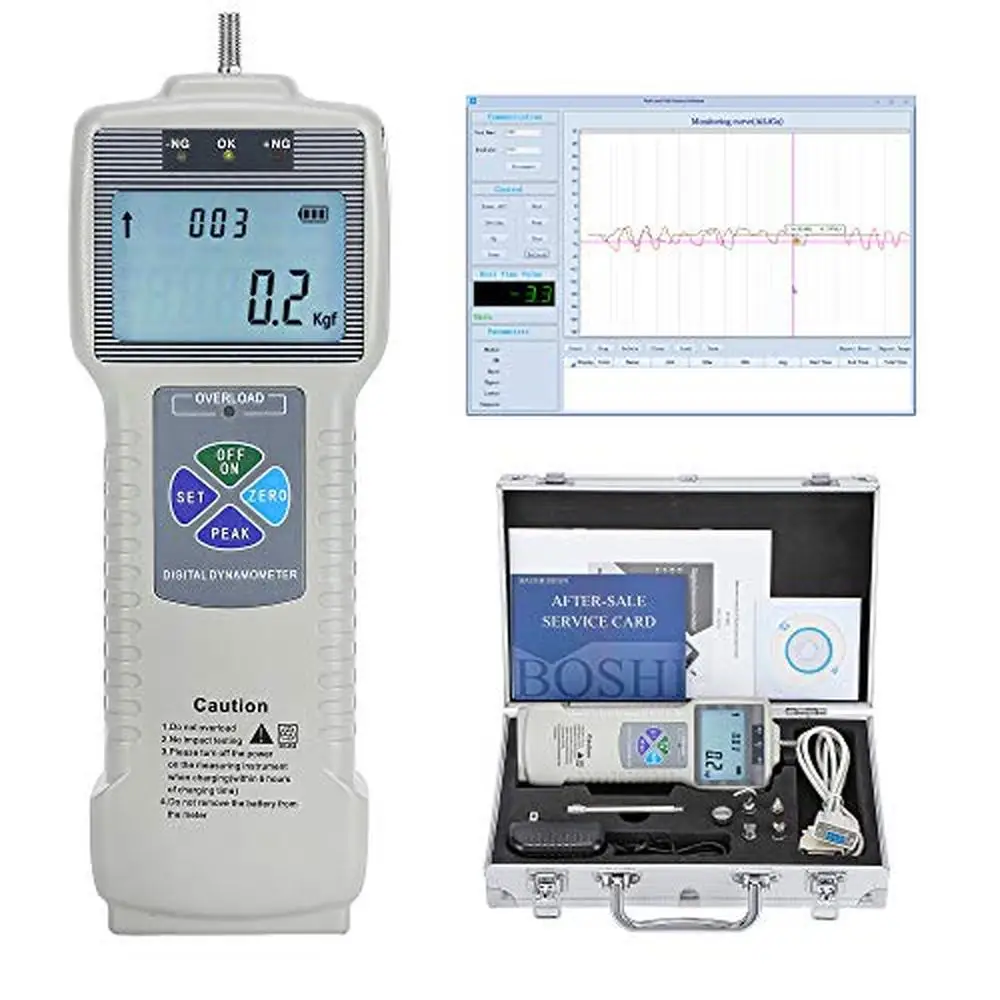 مقياس القوة الرقمي، مخرج البيانات، ملحقات قابلة لإعادة الشحن، حقيبة حمل للتخزين