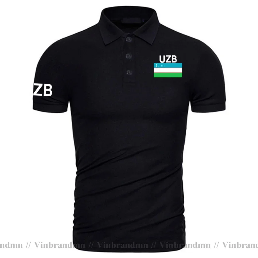 Uzbekistan Uzbekistani Polo Shirts Men Short Sleeve Brand Printed For Country 100% Cotton Shirt Nation Team Tops UZB O'zbekiston