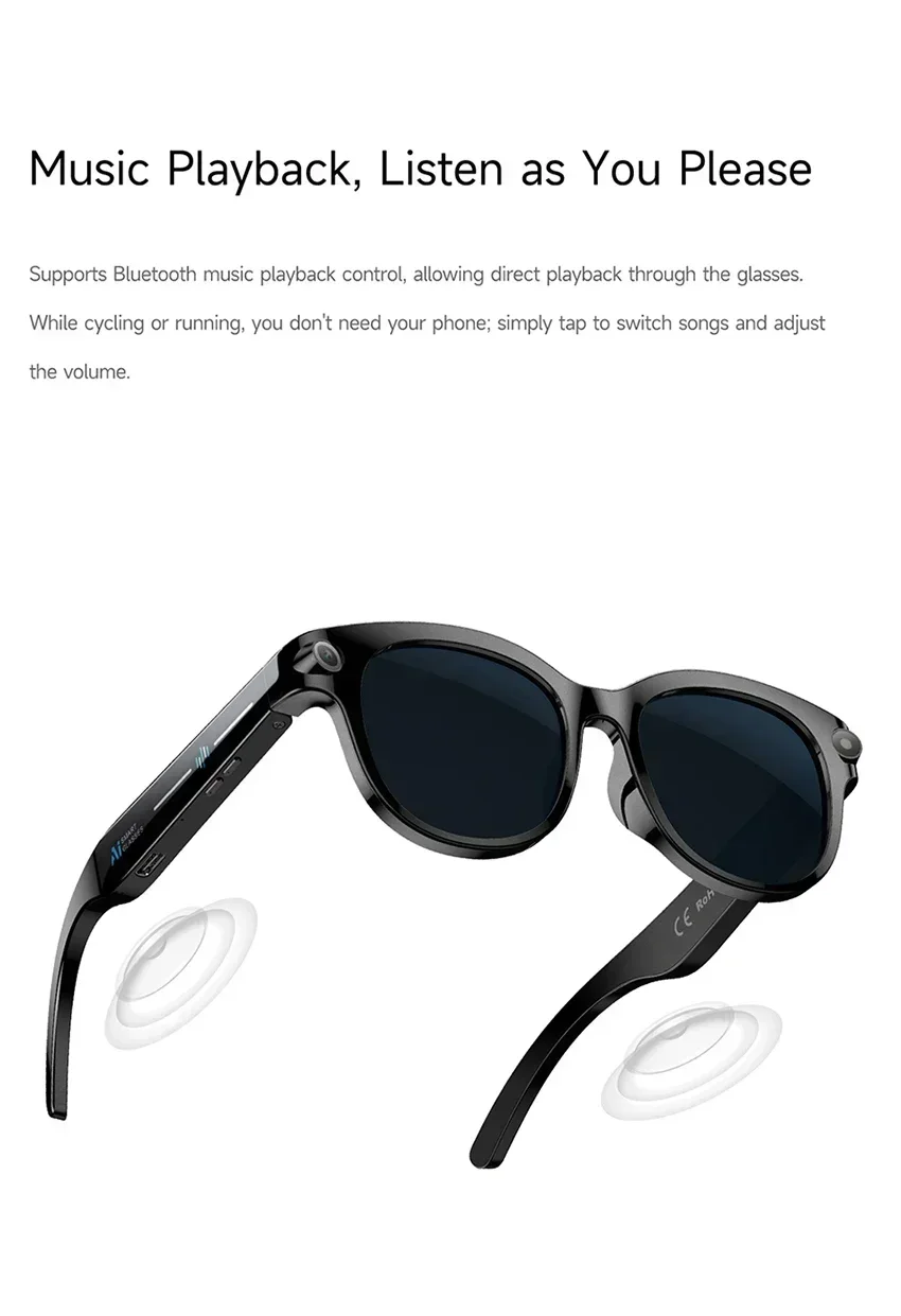 Lenovo ThinkPlus AI Smart-Brille mit Übersetzungsfunktion, Bluetooth, Sprachaufzeichnung, Musikwiedergabe – intelligente Sonnenbrille für Damen und Herren. – Detail 11