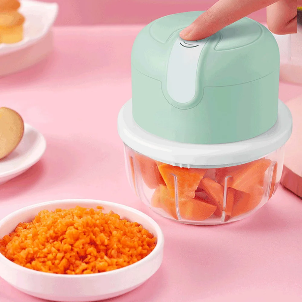 Mini Electric Blender Vegetable Chopper Garlic Masher Crusher USB Rechargeable Ginger Meat Grinder Food Processor Kitchen Gadget