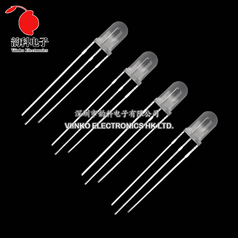 50pcs F5 5MM Round Clear / Fog Two Color Common Anode / Cathode LED Red & Green Red & Blue Bi-Color 3 Pins Light Emitting Diode