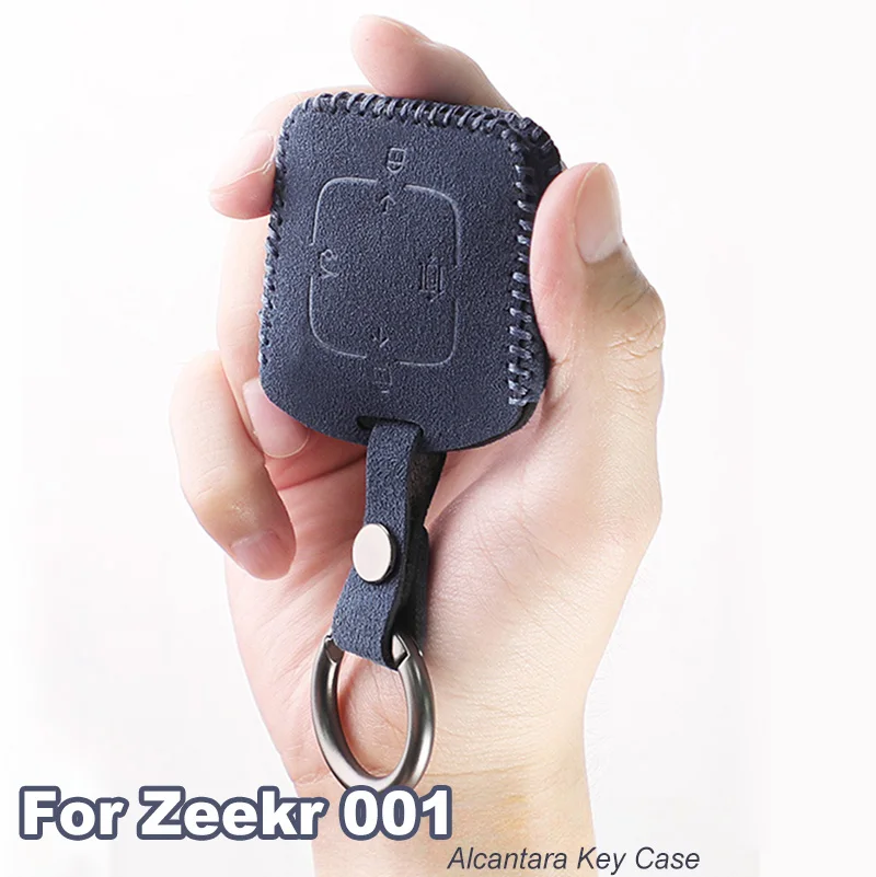 Alcantara Car Remote Smar Key Case Cover Shell Holder  Fob For Zeekr 001 Keychain Keyring  Accessories