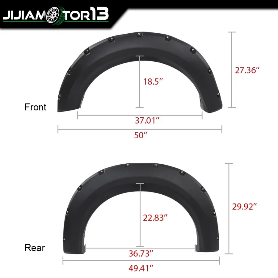 4 قطعة تناسب 20092014 F150 POCKETRIVETED STYLESIDE عجلة الحاجز مشاعل لشاحنة الطرق الوعرة تصميم جمالي حديث مع DURA