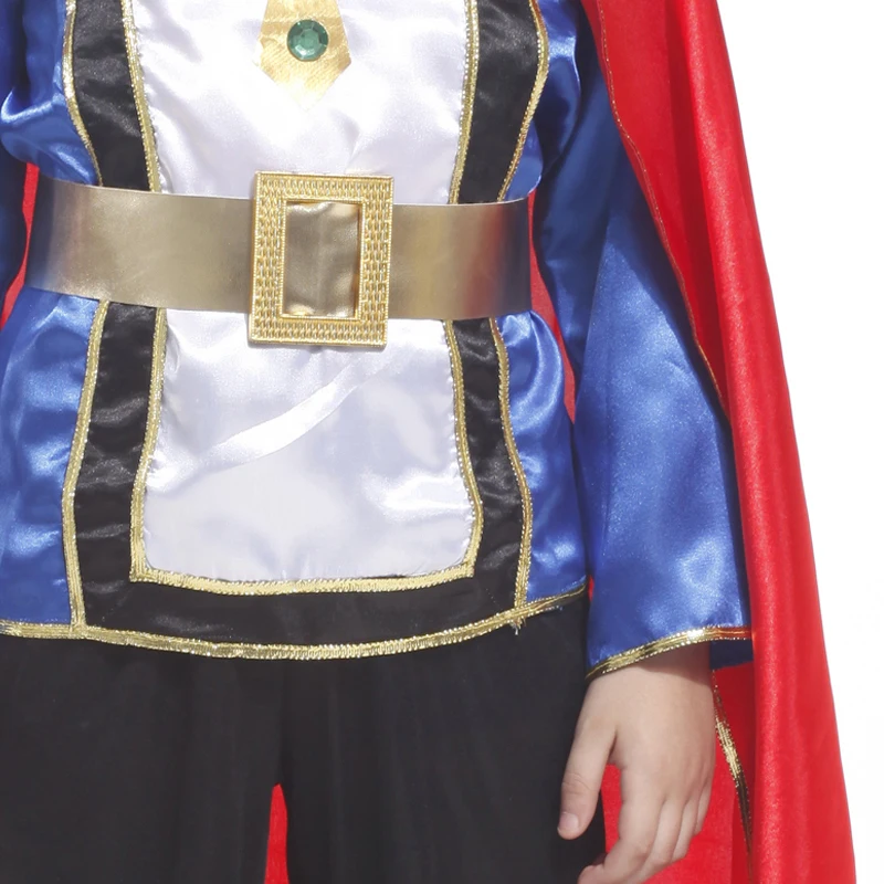 Halloween Children Fantasia Infantil Cosplay Purim Costumes The King Prince Costume with Crown