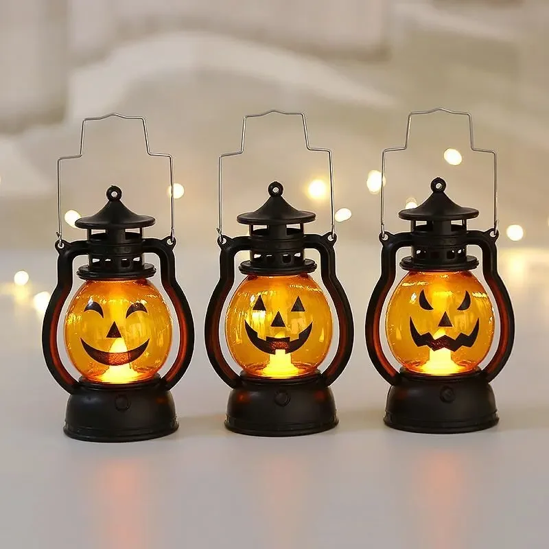 DIY Hanging Halloween LED Pumpkin Ghost Lantern Lamp  Scary Candle Light Decorations for Home Horror Props Kids Toy Halloween