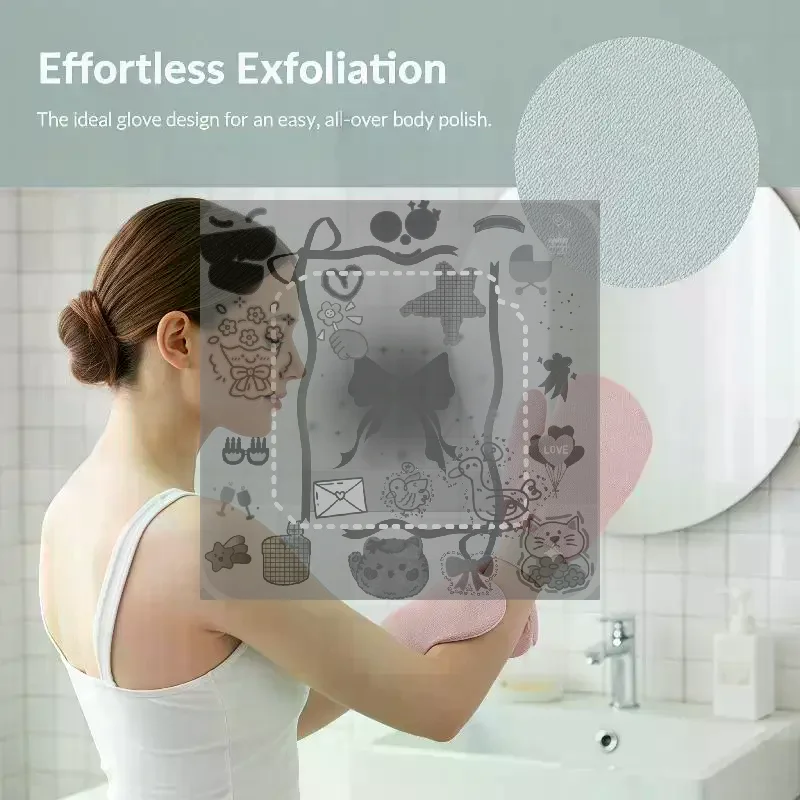 Exfoliating Bath Gloves With Lightweight Fabric Painless Dead Skin Removal For Daily Shower Use
