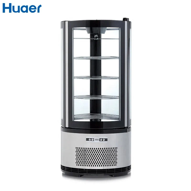 custom.Three Layers Refrigeration Equipment Display Glass Door showcase Cake Display Fridge Cabinet Rotating Cake Refrigerator