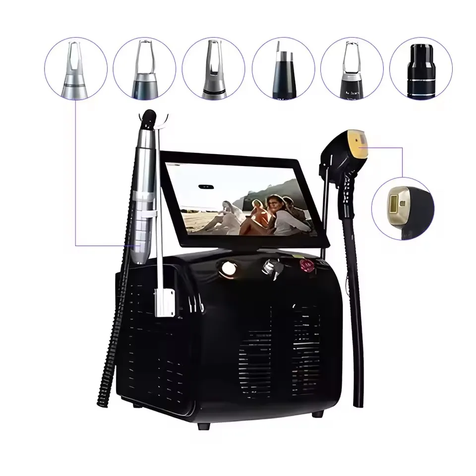 

808nm diode laser portable 2IN1 Soprano Diode Laser Hair Removal Machine 755nm 808nm 1064nm Professional Laser Tattoo Removal