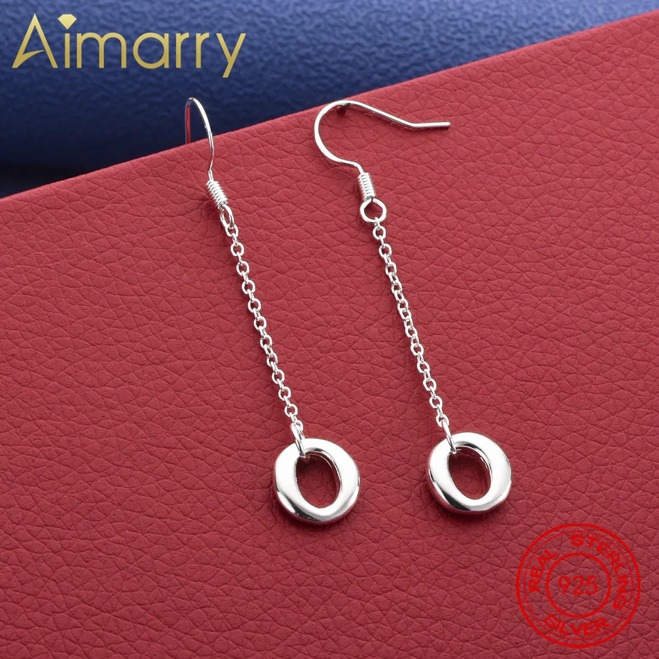 

Top 925 Sterling Silver Round Earrings Drop Earrings Fashion Jewelry Charm Grace Noble Wedding Accessories