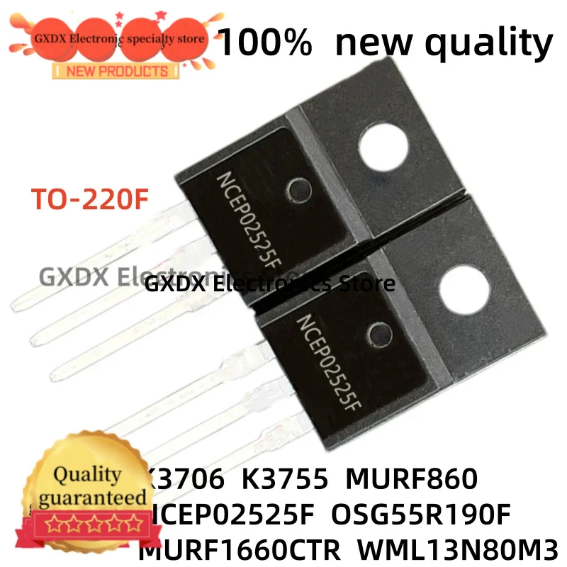 5-10-20Uds 100% new K3706 2SK3706 MURF1660CTR MURF860 TO220F NCEP02525F WML13N80M3 OSG55R190F 2SK3755 K3755 TO-220F MOSFET