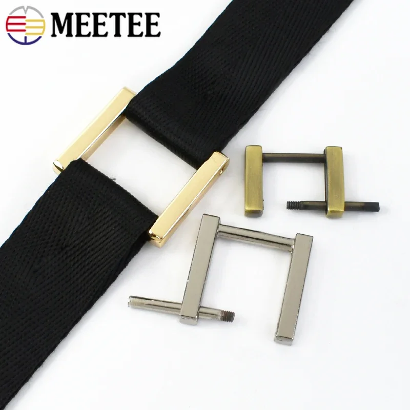 

5Pcs Meetee 13/16/20/25mm Square Metal Buckles Handbag Removable Screw Ring Clasp for Belt Bag Strap Hook DIY Hardware Accessory
