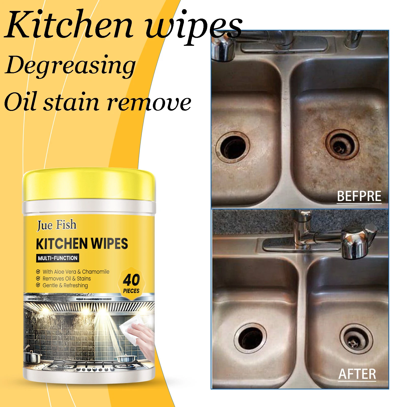 Paquete de 40 Toallitas de Limpieza para Cocina de Alta Resistencia, Toallitas Desengrasantes Multiusos Desechables para Eliminar Grasa Rápidamente de Encimeras y Estufas