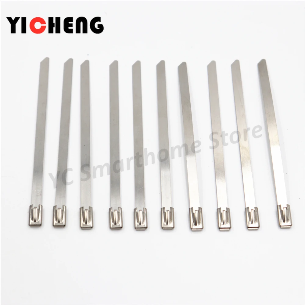 10Pcs steel cable tie 4.6MM self-locking cable tie metal  tie 201/304/316 stainless steel material outdoor oxidation resistance