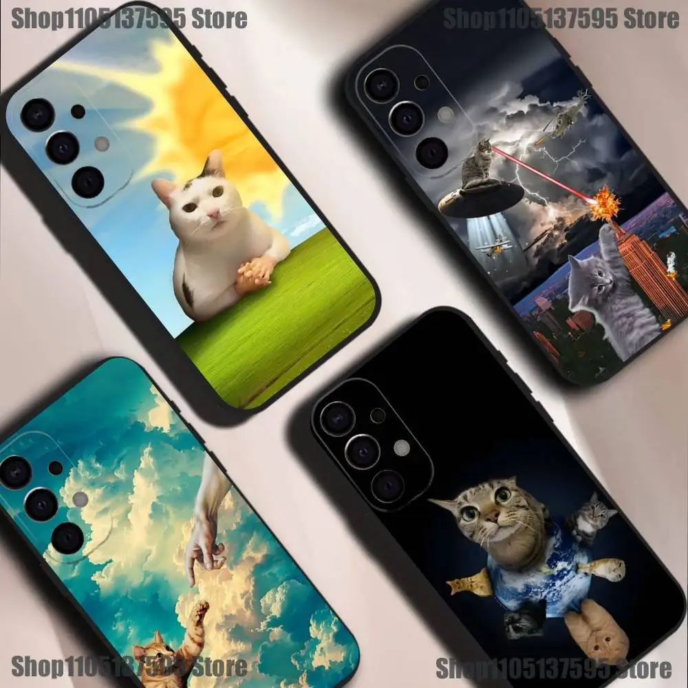 

Чехол для телефона Ctue Memes Cat для Samsung S25, S24, S21, S22, S23, S30, Ultra, S20, Plus, Fe, Lite, 5G, черный чехол