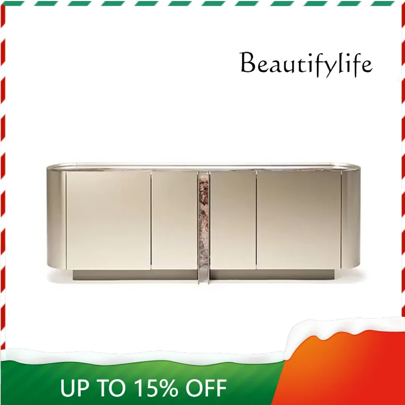 Z Modern Light Luxury Marble Dining Side Cabinet, Living Room Against The Wall, High-end Floor Storage Cabinet