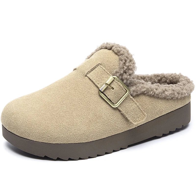 women's-flat-bottom-slip-on-shoes-warm-faux-fur-indoor-outdoor-slippers-autumn-winter-new-style-boron-shoe-camel-color