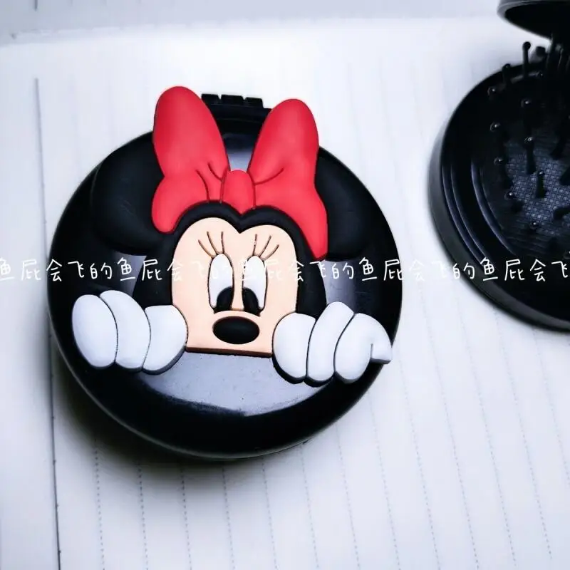 

Пластиковый портативный складной откидной чехол с Микки Маусом Диснея, подушка безопасности, расческа, зеркало для девочек, пара, Рождественский подарок на день Святого Валентина