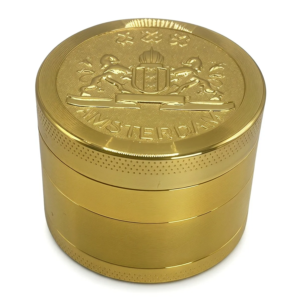 50mm Metal Herb Grinder 4 Layer Portable Herb Grinder with Mesh Screen Textured Grip Compact Spice Mill for Kitchen Home Travel